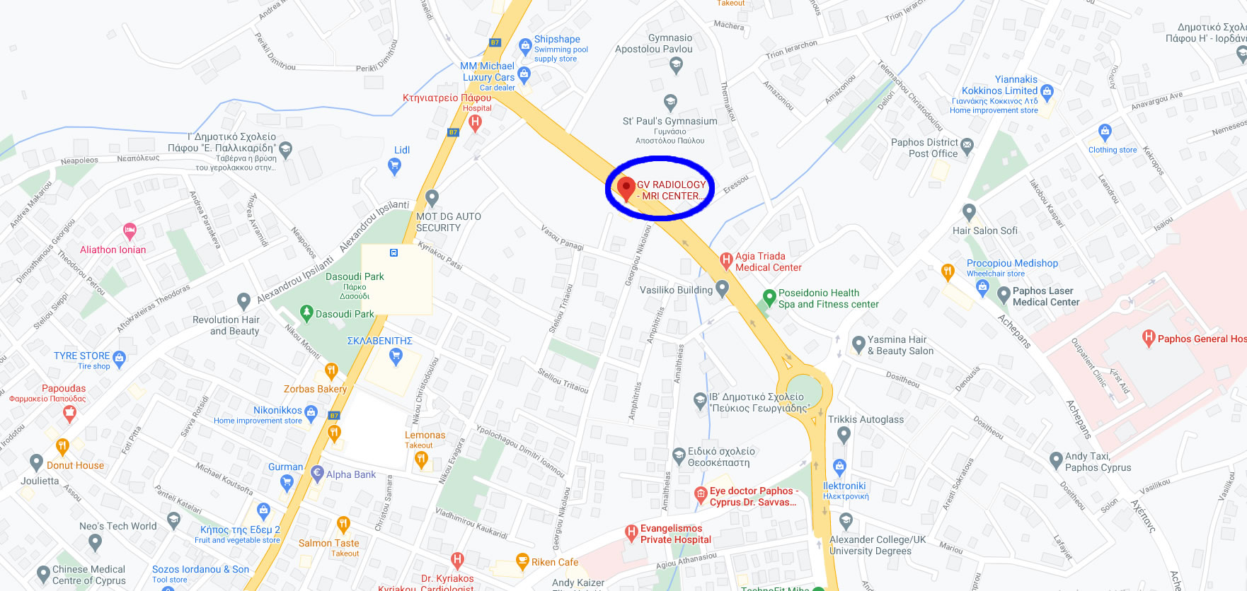 gv radiology location map